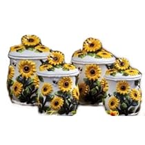 KITCHEN CANISTERS,4PC CANISTERS SUNFLOWER