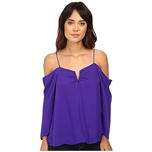 ニコルミラー トップス シャツ Schuler Silk Cold Shoulder Blouse Violet [並行輸入品]