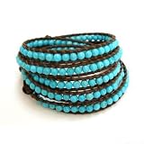 ジュエリー通販専門店ランキング27位 【CHAN LUU】チャンルー 5ラップブレスレット ターコイズ×ブラウンレザー Turquoise BS-1289 ジュエリー通販専門店ランキング27位 【CHAN LUU】チャンルー 5ラップブレスレット ターコイズ×ブラウンレザー Turquoise BS-1289