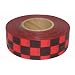 Presco CKRBK-658 300' Length x 1-3/16" Width, PVC Film, Matte Red and Black Chekerboard Patterned Roll Flagging (Pack of 144)