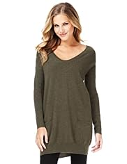 Pure Cashmere Front Pockets Knitted Tunic