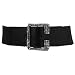 Simple Black Elastic Cinch Belt With Rhinestone Buckle