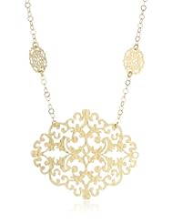 Argento Vivo Sterling Silver High Polished Laser Cut Two-Tone Station Necklace