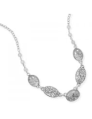 MMA Silver - 18 inch Oxidized Multistone Necklace