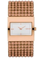 DKNY Watch, Womens Rose Gold Ion Plated Stainless Steel and Crystal Accent Bracelet NY8446