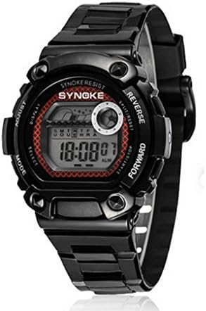Boys Girls Kids Digital Electronics Resin Sport Watches For Age 7-15 Years Old Black