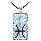 Holly Lynn Silver PISCES Zodiac Dichroic Glass Necklace