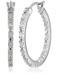 Sterling Silver and Diamond Hoop Earrings (0.25cttw GH Color, I3 Clarity)