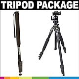 Polaroid Premium Package: Polaroid 65" Pro Carbon Fiber Tripod With Ballhea ....