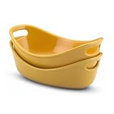 Rachael Ray Bubble and Brown 12-Ounce Stoneware Personal Au Gratin Dish, Set of 2, Yellow by Rachael Ray