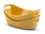Rachael Ray Bubble and Brown Set of 2 Stoneware 12-Ounce Au Gratin Dishes, Yellow