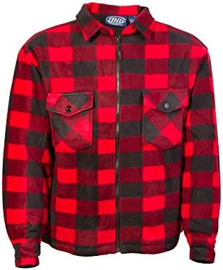 Plaid Fleece Jacket (Medium, Red/Black Plaid)