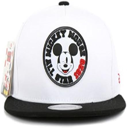 Dotori Mickey Mouse Collaboration Snapback Basic CAP Fasion HAT Free Size (Mickey lover White)