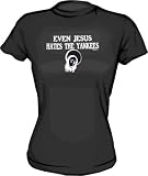 Even Jesus Hates The Yankees Women's Tee Shirt Large-Light Blue Babydoll