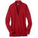 Cable-Trim Deep V-Neck Sweater