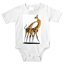 Onesie with africa, pair, scratching, spots, giraffe