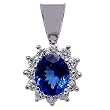 14K White Gold Tanzanite and Diamond Pendant