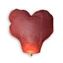 Red Heart Shaped Sky Lanterns (Ten per box)