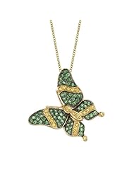 14k Yellow Gold 0.45 Ctw Blue Sapphire Butterfly Pendant
