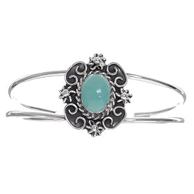 Sterling Silver Turquoise Flower Cuff Bracelet by Amazon.com Collection
