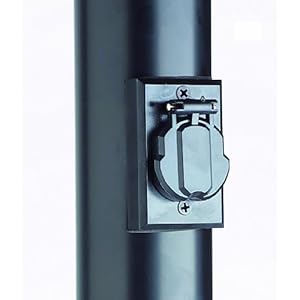 Design House 501932 Black Lamp Post with Cross Arm and Electrical Outlet