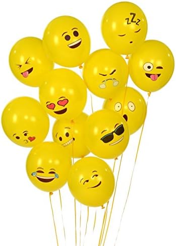 2016 Emoji Smiley Face Latex Balloons-100 in 1 Pack-Free Pump included