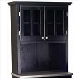 Home Styles Furniture 2-Door Solid Wood Panel Buffet Hutch in Black
