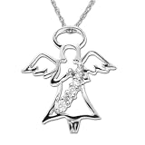 10k White Gold Diamond Journey Angel Pendant