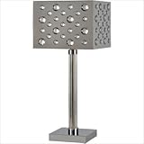Table Lamp with Crystals in Satin Nickel