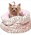 Pink Leopard Curly Sue Cuddle Cup Bed For Dogs By Susan Lanci by Susan Lanci Designs