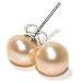 7.5-8.0mm Pink Freshwater Pearl Stud Earrings with Peach Overtone on Sterling Silver