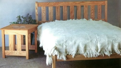 California King Size - Mission Platform Bed Frame - Made in USA - Solid Hard Wood - Danish Oil