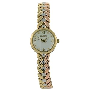 Elgin Watch Ladies Gold Rose Tone Jewelry Bracelet EG384