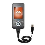 Coiled Power Hot Sync and Charge USB Data Cable w/ Tip Exchange for the Sony Ericsson w580i - Gomadic Brand
