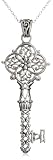 Sterling Silver Filigree Key Pendant, 18