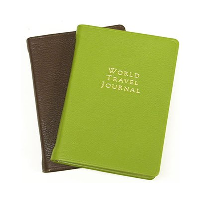 World Travel Journal, Genuine Goatskin Leather, 6