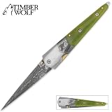 Timber Wolf Green Bone Mosaic Ladder Pocket Knife