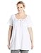 Just My Size Women's Plus-Size Slub Jersey Crochet Trim Tunic with Drawcord