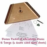Music Maker Lap Harp (Zither) with 12 Classic Songs PLUS Bonus Packet of 12 Christmas Songs (six double sided sheets)
