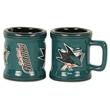 NHL Teams 2oz Ceramic Handled Shot Glasses 2 Pack - San Jose Sharks