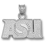Arizona State Asu Sunburst 3/8 Pendant (Silver)