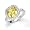 Bling Jewelry Canary Yellow CZ Cushion Cut 925 Sterling Silver 3ct Engagement Ring