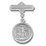 Sterling Silver Christening Baptism Baby Infant Pins Godchild Religious Mary Angel