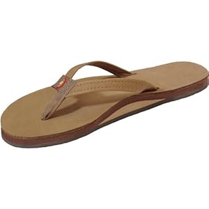 Rainbow Sandals Women's Premier Leather Narrow Strap Single Layer, Sierra Brown, Size X-Large / 8.5-9.5 B(M) US