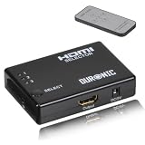 Duronic [HRS1031] 3 Port HDMI Auto Switch Box plus Remote - 3x1 HUB (3 way input 1 output) 1080p Full HD Switcherby Duronic