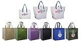 3 Insulated Tote Bags, White Combo+Reusable Grocery Tote Bag 6 Pack Combo