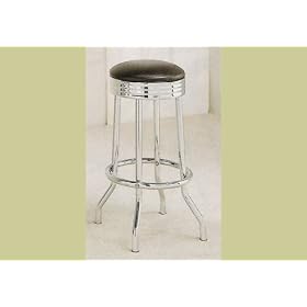 New Black 50s Retro Bar Stool Chrome Barstool Set 50s 
