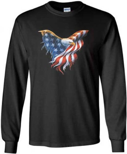Fair Game American Flag Long Sleeve T Shirt Eagle American
