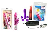 CalExotics Jack Rabbit Pink Waterproof Bundle - Adult Toy Sex Kit