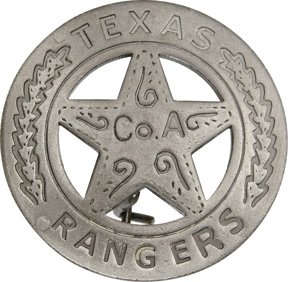 Texas Ranger Company A COA Obsolete Old West Police Badge